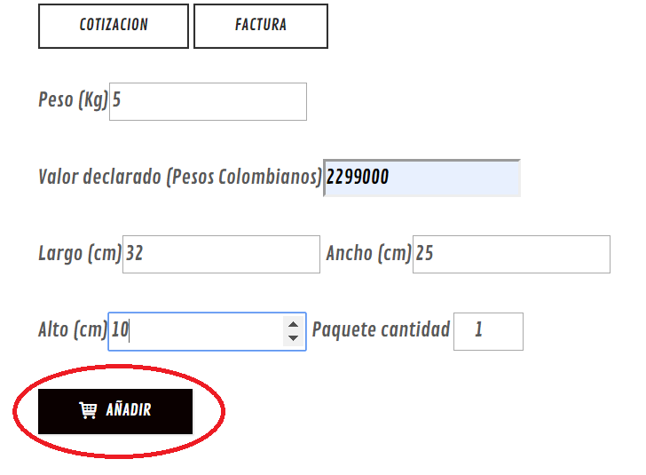 SCREENSHOT COTIZACIÓN EN IISHO